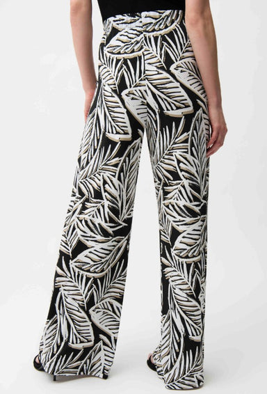 Tropical Print Wide Leg Pants