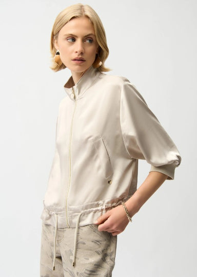 Satin Boxy Blouson Jacket