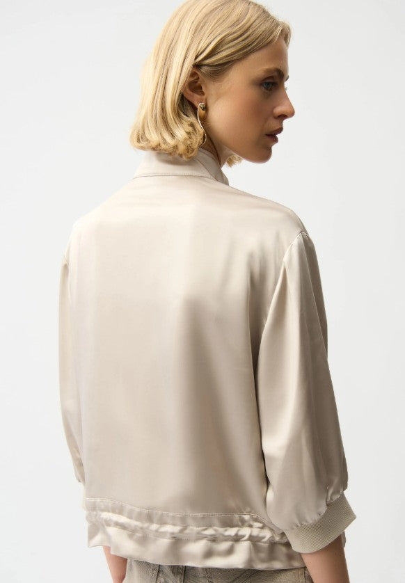 Satin Boxy Blouson Jacket