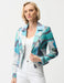 Faux Suede Turq Print Moto Jacket