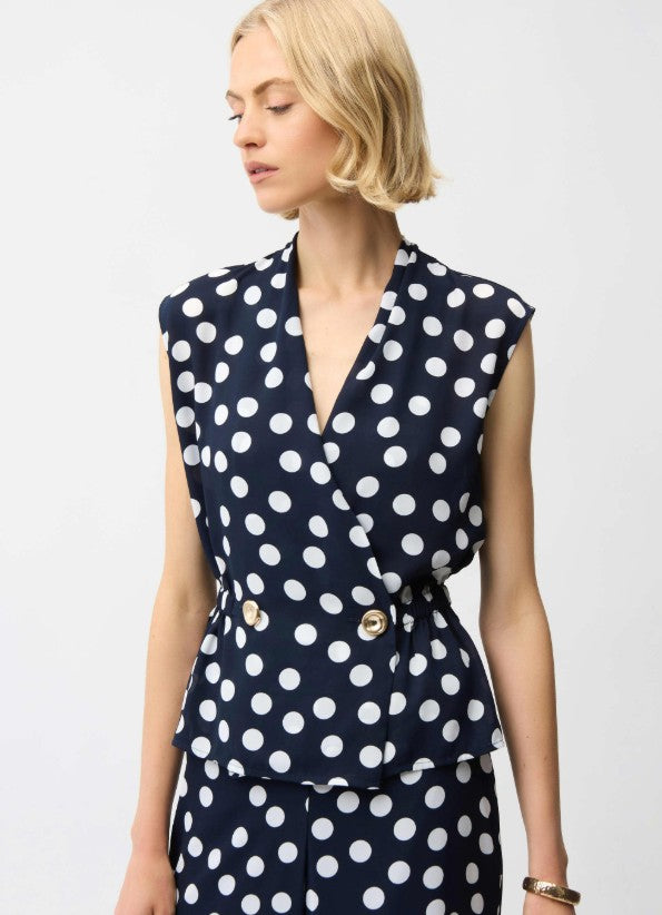Midnight Polka Dot Blouse