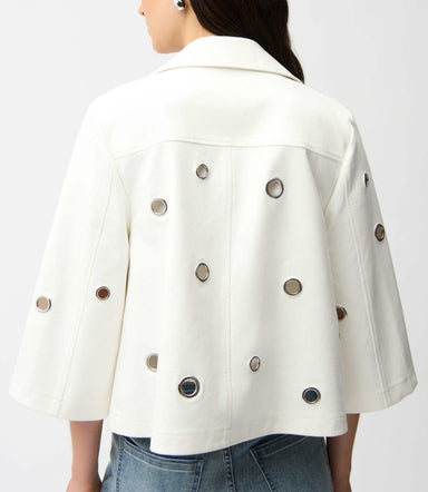 Vanilla Faux Suede Grommet Jacket