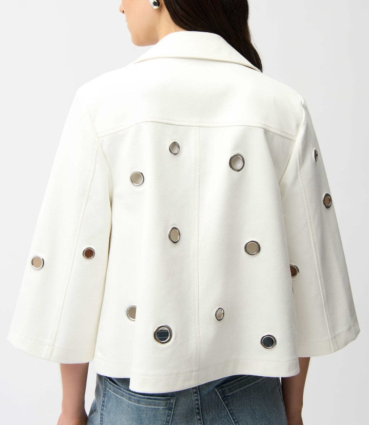 Vanilla Faux Suede Grommet Jacket