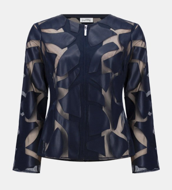 Midnight Faux Leather & Mesh Jacket