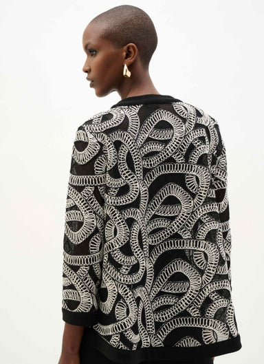 Black & White Novelty Mesh Jacket
