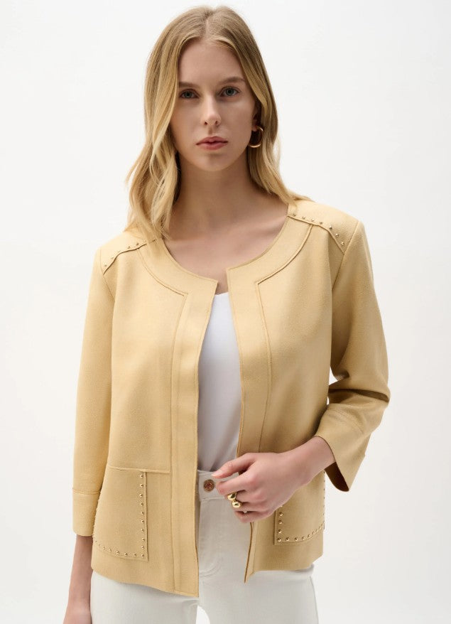Flax Foiled Scuba Suede Jacket