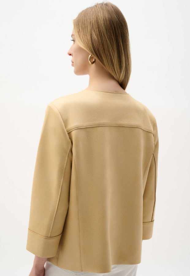 Flax Foiled Scuba Suede Jacket