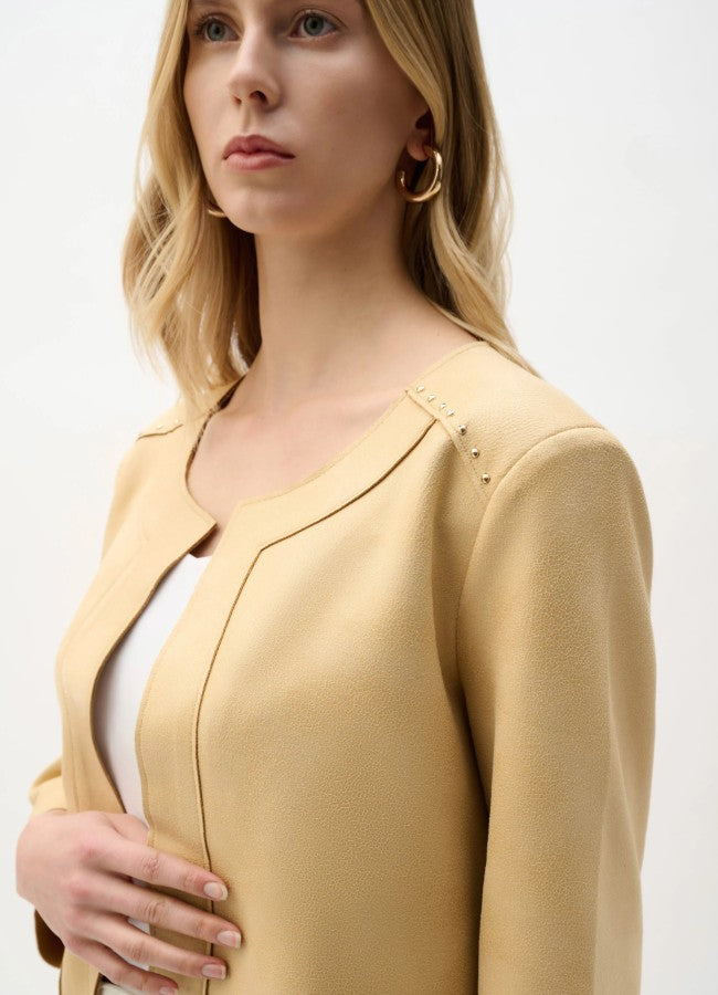 Flax Foiled Scuba Suede Jacket