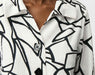 Seersucker Abstract Print Trapeze Jacket