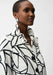 Seersucker Abstract Print Trapeze Jacket