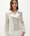 Champagne Foiled Faux Suede Moto Jacket