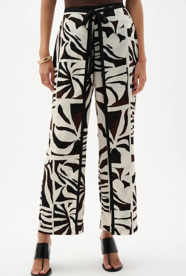 Woven Gauze Tropical Print Wide Leg Pant