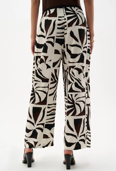 Woven Gauze Tropical Print Wide Leg Pant