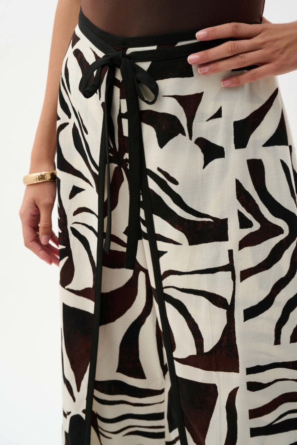Woven Gauze Tropical Print Wide Leg Pant