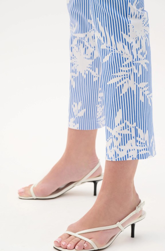 Blue Stripe Pull On Millenium Crop Pant