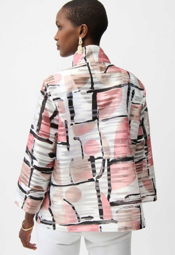 Organza Jacquard Abstract Print Boxy Jacket