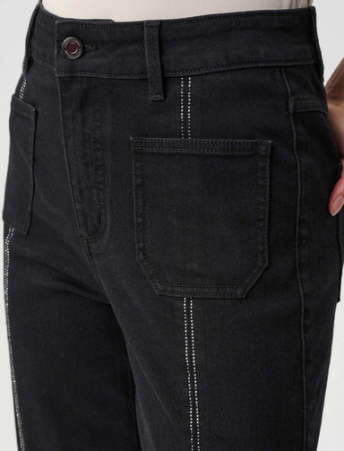 Joseph Ribkoff Black Crystal Seam Denim Jeans