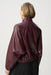 Joseph Ribkoff Leatherette Mock-Neck Bomber Jacket - Burgundy