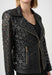 Joseph Ribkoff Foiled Faux Suede And Mesh Moto Jacket