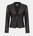 Joseph Ribkoff Foiled Faux Suede And Mesh Moto Jacket