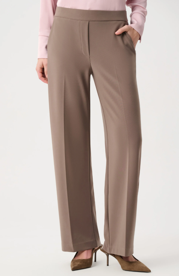 Joseph Ribkoff Pull-On Wide-Leg Pants — Mink