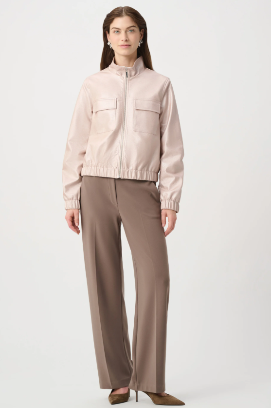 Joseph Ribkoff Pull-On Wide-Leg Pants — Mink