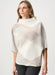 Joseph Ribkoff Winter White Plaid Funnel-Neck Sweater