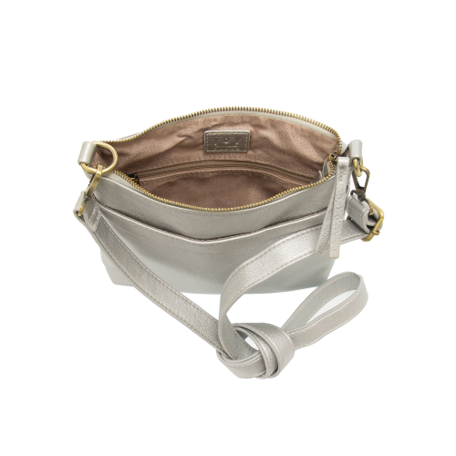 Metallic Silver Layla Crossbody