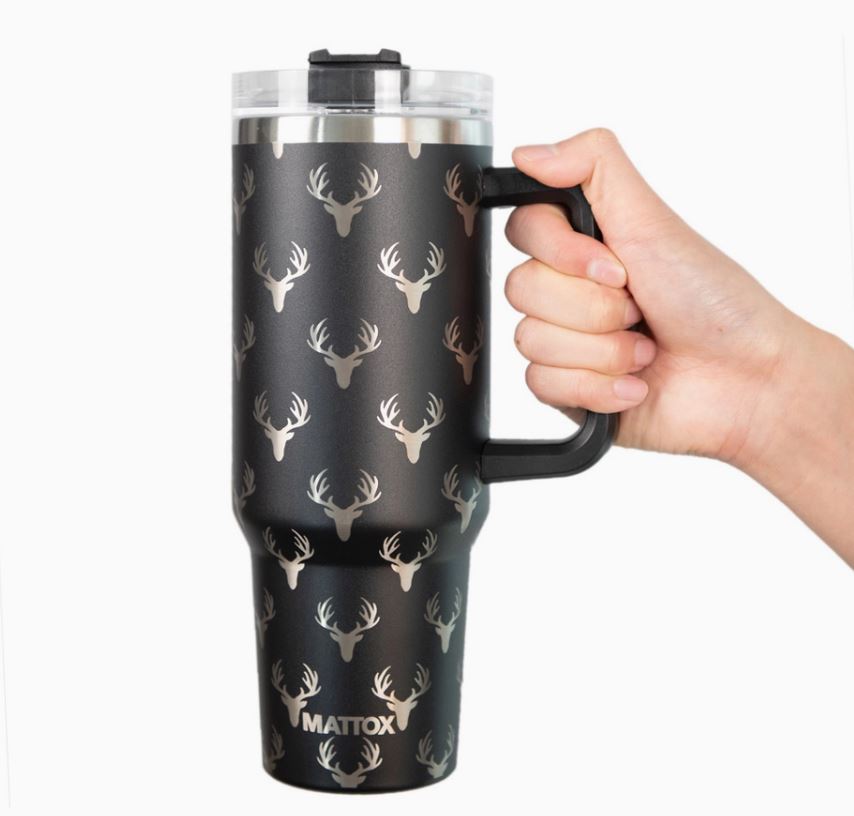 Deer All Over Black Tumbler