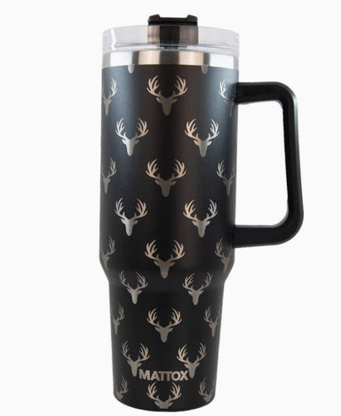 Deer All Over Black Tumbler