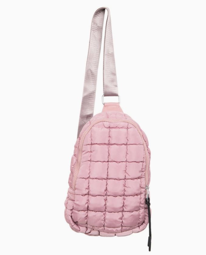 Mauve Quilted Sling Bag