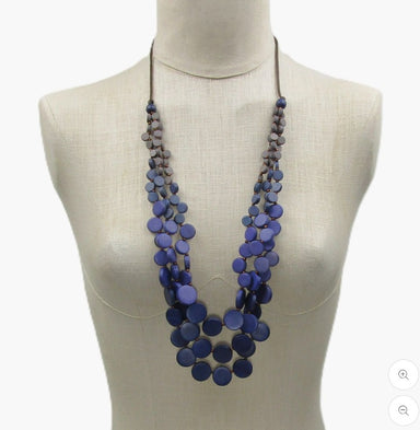 Handmade 3 Strand Gradient Purple Necklace