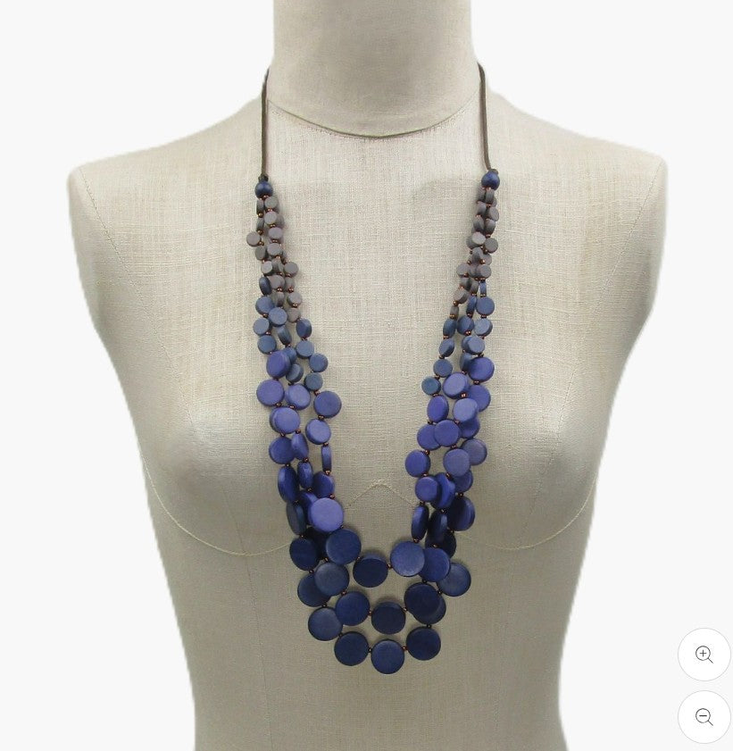 Handmade 3 Strand Gradient Purple Necklace