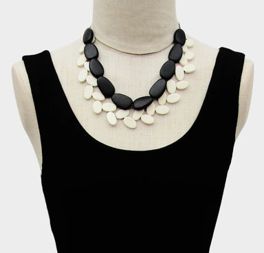 Handmade 2 Layer Black and White Necklace