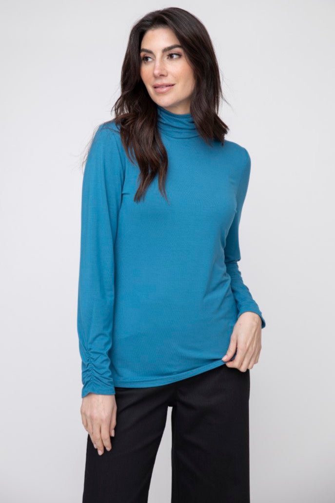 Ocean Foundation Knit Ruched Turtleneck