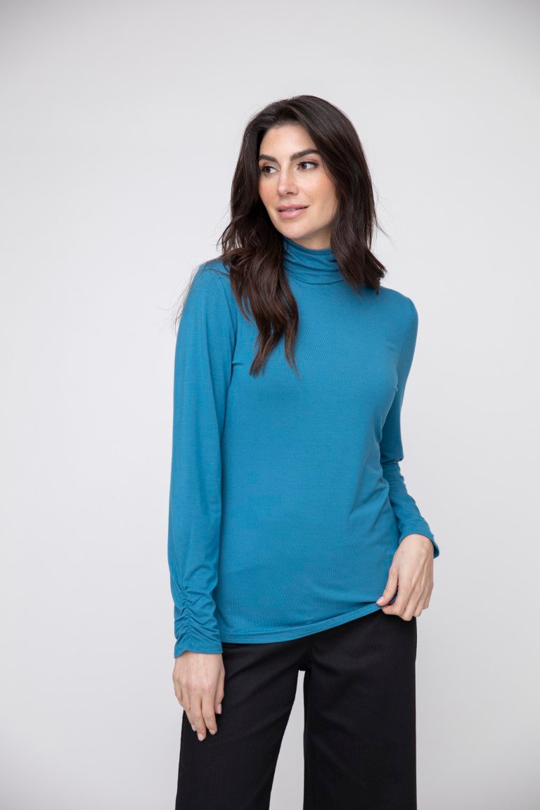 Ocean Foundation Knit Ruched Turtleneck