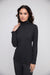 Black Foundation Knit Ruched Turtleneck