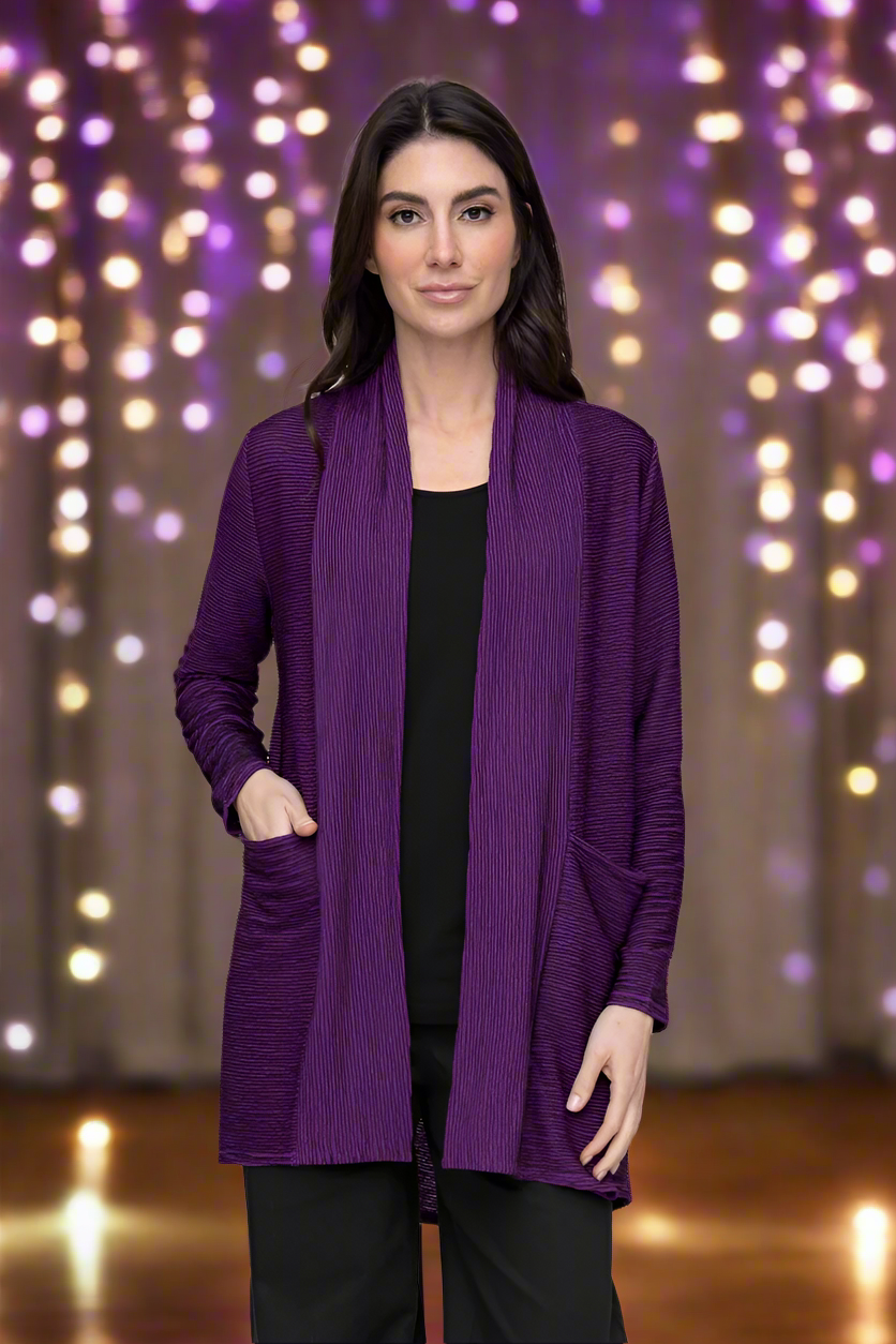 Amethyst Arty Stripe Swing Cardigan