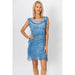 Denim Silk Ruffle Dress