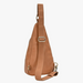 Camel Faux Leather Sling Bag