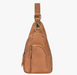 Camel Faux Leather Sling Bag