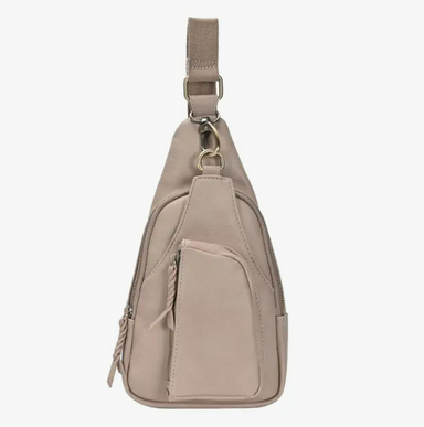 Taupe Faux Leather Sling Bag