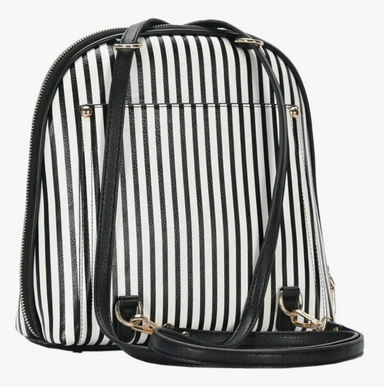 Black Striped Convertible Backpack