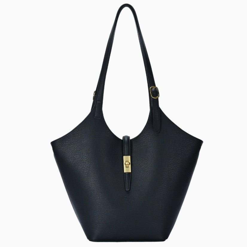 Isabelle 2 in 1 Scoop Neck Tote Black