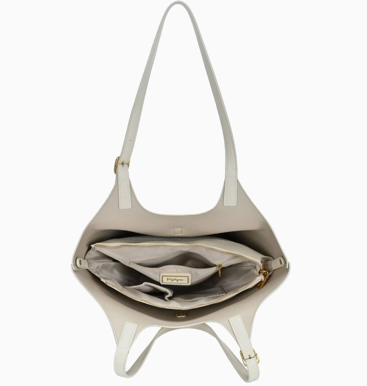 Isabelle 2 in 1 Scoop Neck Tote Cream
