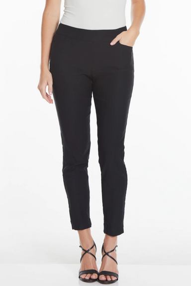 Black Fine Twill Ankle Pant