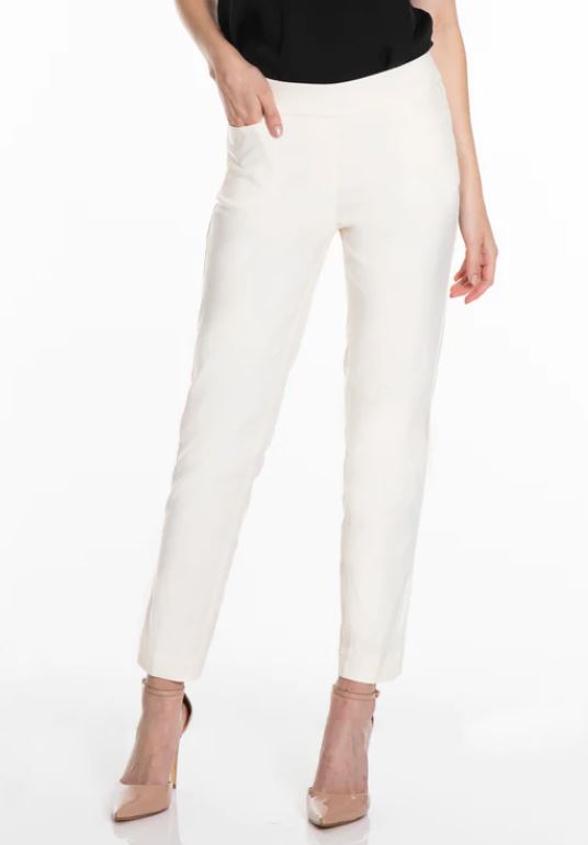 Ecru Fine Twill Ankle Pant