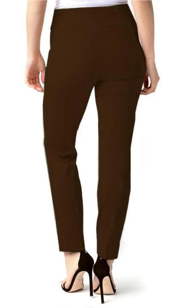 Chocolate Pull On Knit Ankle Pant