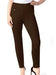 Chocolate Pull On Knit Ankle Pant