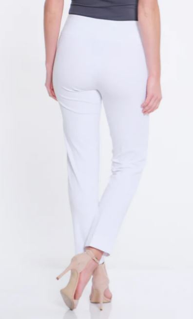 White Pull On Knit Ankle Pant